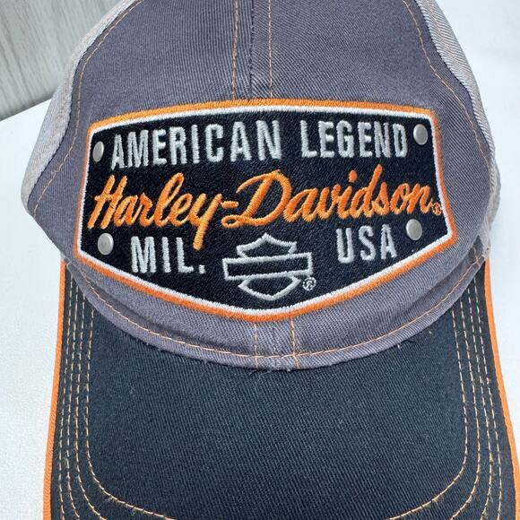Harley Davidson Namesake Baseball Cap American Legend Mil. USA One Size Gray - Picture 3 of 9